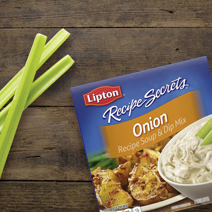 Lipton Recipe Secrets Onion Soup and Dip Mix – Streamlined Pantry Solution for Meal Preppers and Family Cooks