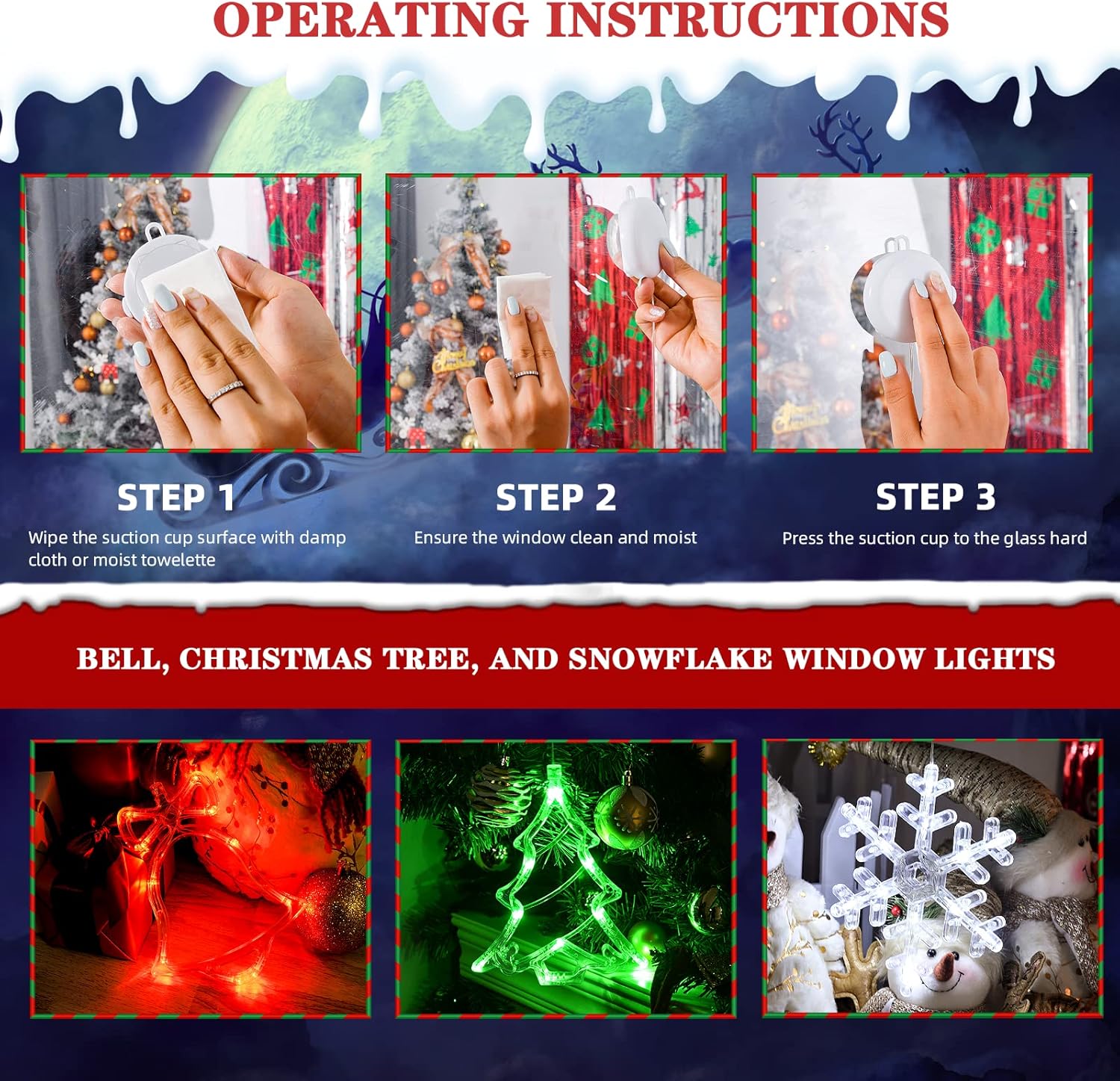 LOLStar Slow Fade Christmas Lights – Understated 3-Pack for Clutter-Free Holiday Windows