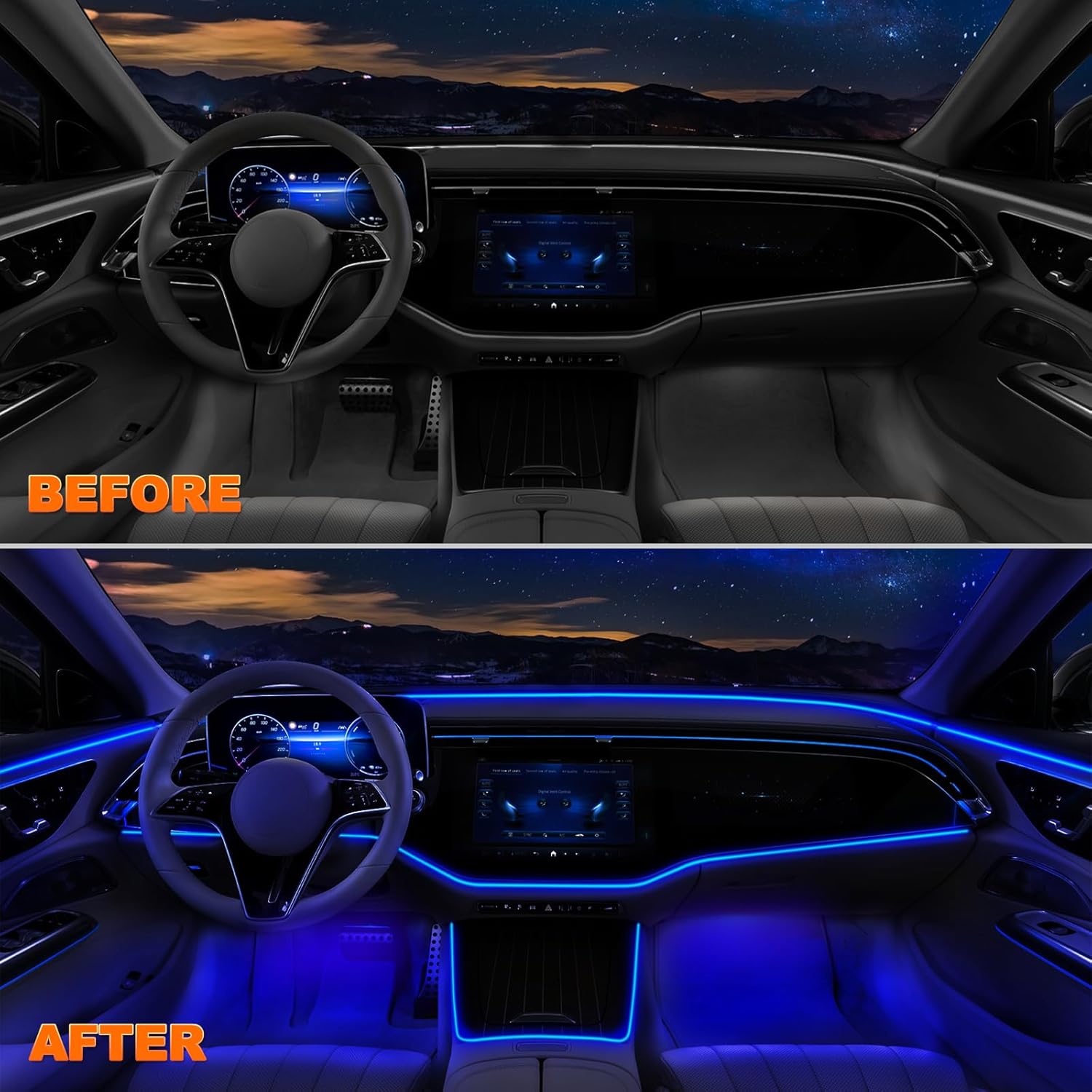 Lotus Lantern RGB Interior Lighting – Stress-Free Mood Boost for Daily Drivers, Music-Reactive Ambient Kit