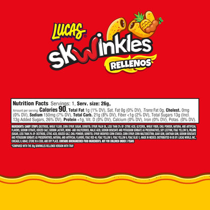 Lucas Skwinkles Pineapple Chili Candy – Non-Sticky Travel Snack for Kids on Road Trips and School Outings