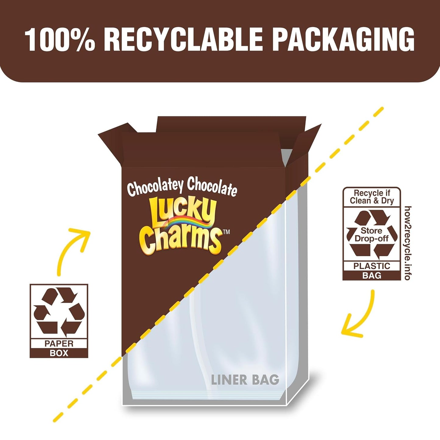 Lucky Charms Chocolatey Chocolate Cereal with Marshmallows – Grandparent Gift Idea for Grandchildren's Home Visits, 10.6 oz Box