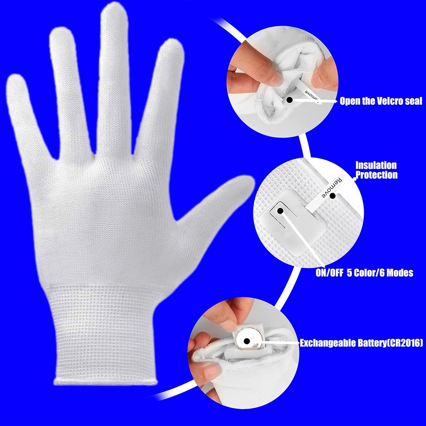LumenGlow LED Finger Light Gloves - Cool Party Gift for Teens and Tweens with Stretchy Fit and Bonus Spare Batteries