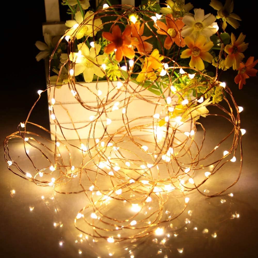 Lumify Battery Operated Outdoor Fairy Lights 16ft – Weather Resistant Copper Wire LED Lights for Tent, Pergola, and Garden