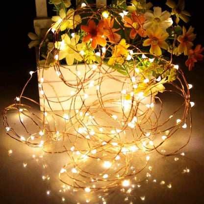 Lumify Battery Operated Outdoor Fairy Lights 16ft – Weather Resistant Copper Wire LED Lights for Tent, Pergola, and Garden