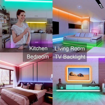 Lumiglow RGB LED Strip Lights 50ft – Graduation and Dorm Move in Gift for Her with App and Remote