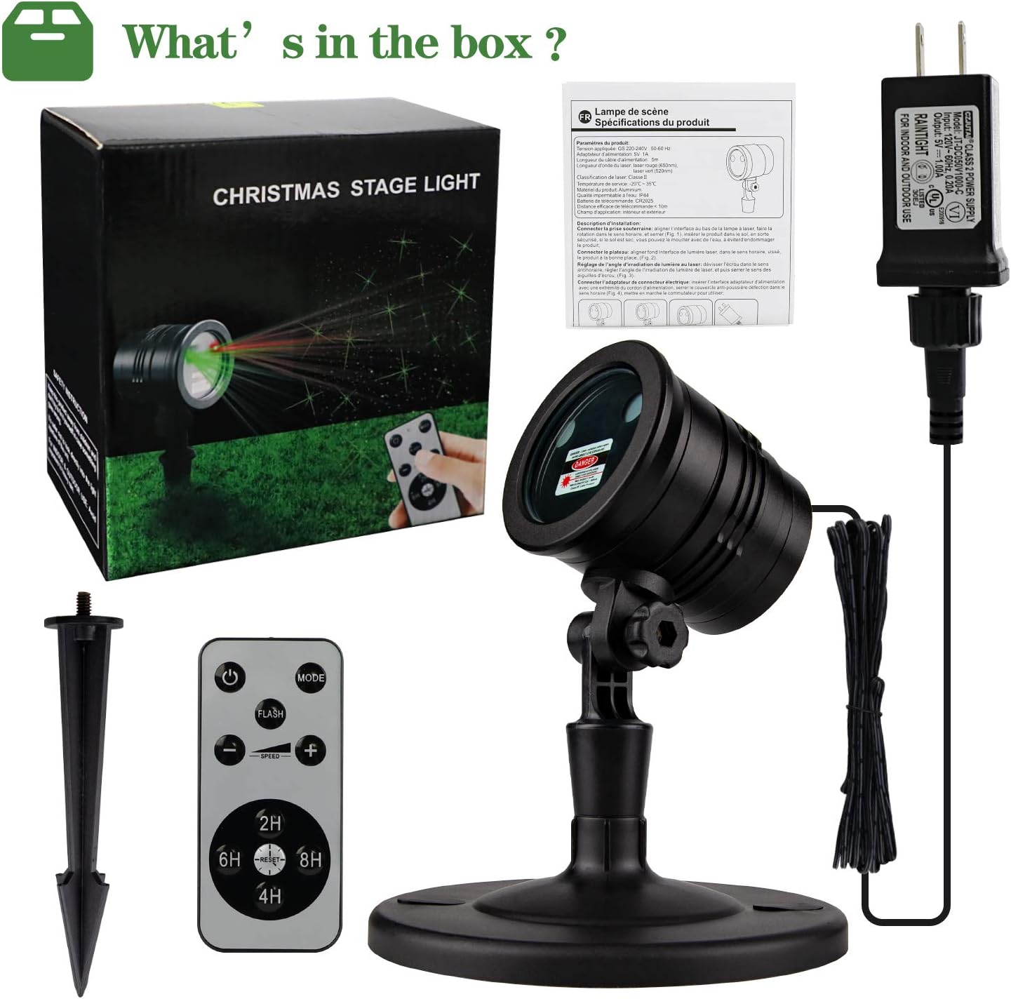 Lumilux Glow Star Projector – All-Weather Outdoor Garden Spotlight, 3900 sq ft Coverage with Ground Stake and Round Base