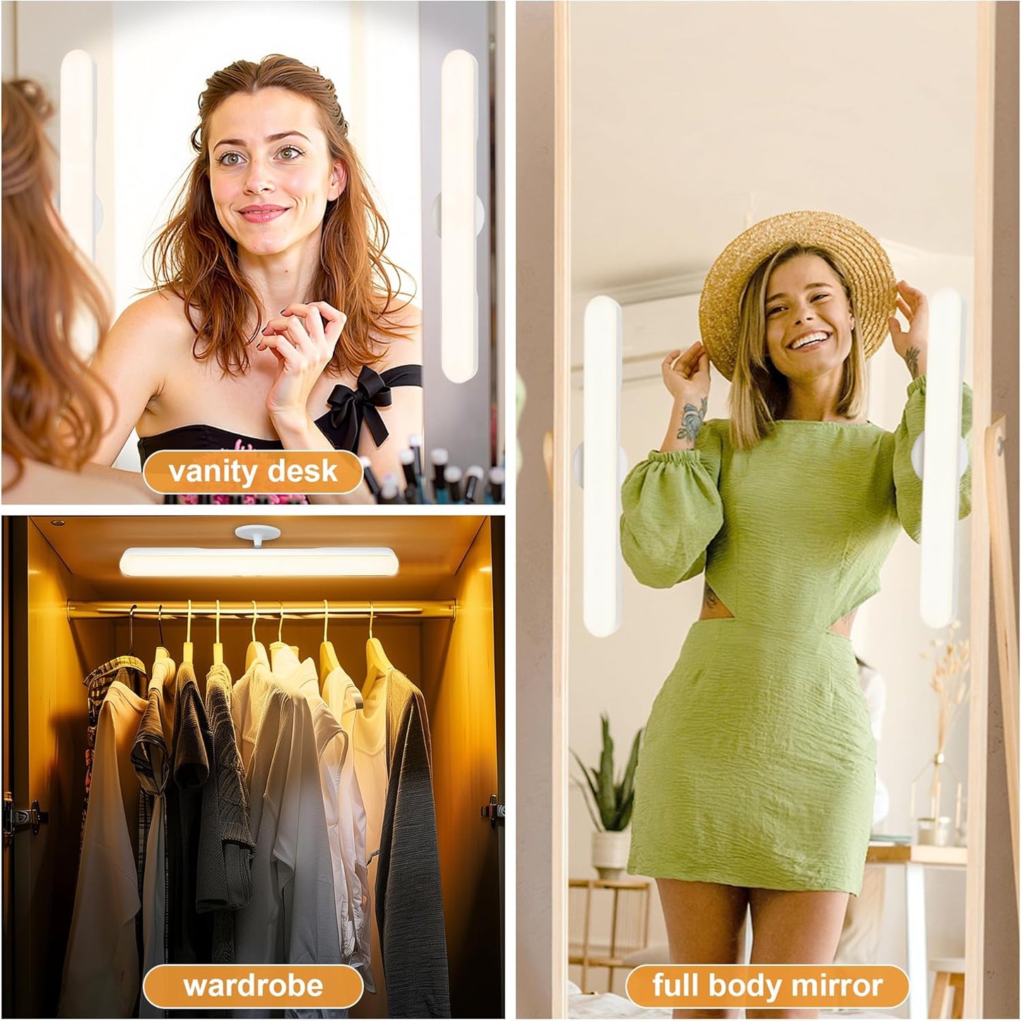 LUMIMUSE Slim Mirror Light – Effortless Rechargeable Lighting for Intentional Bedrooms and Neutral Tones