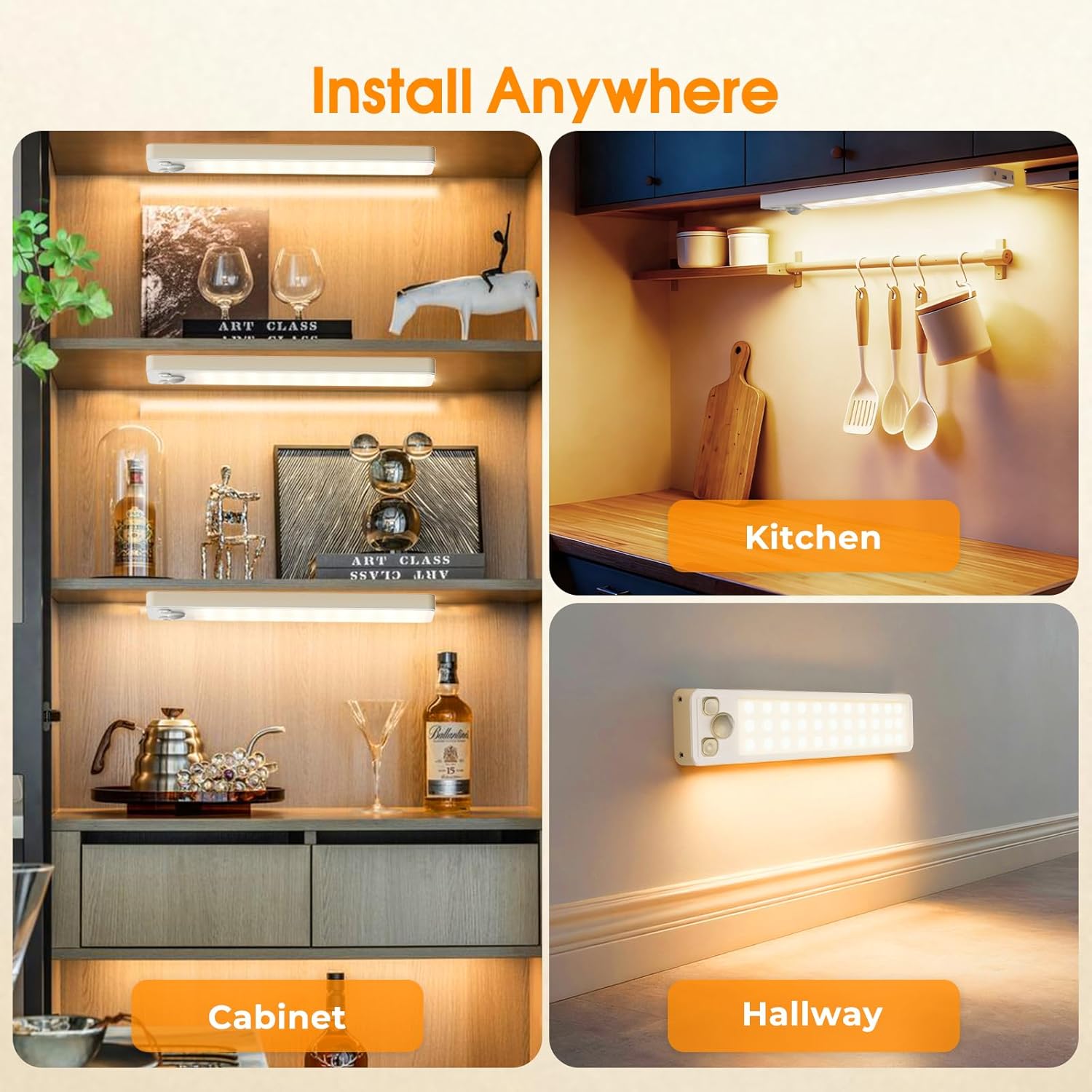 LuminBeam Wireless Picture Light – Living Room Aesthetic Lighting for Collectibles and Curios, No Visible Cords