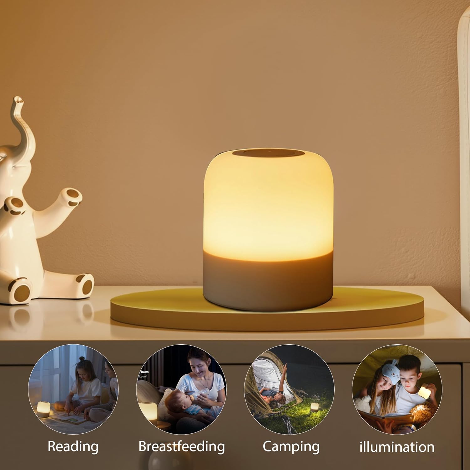LumiNest Modern Minimalist Night Light for Cozy Home Aesthetic, Frosted LED Accent Lamp