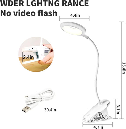 LuminGear Eye-Care Bedside Lamp – Zero Blue Light, Zero Flicker Clip Light for Mindful Reading and Bath Time