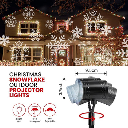 LUMINOUS Winters Night Snowflake Projector – Clean Design Black Floor Light, Effortless Winter Style