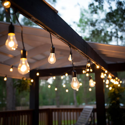 Lumivo Outdoor Cable Hooks – No-Drill Adhesive Mounts for String Lights on Fences, Railings, and Balconies