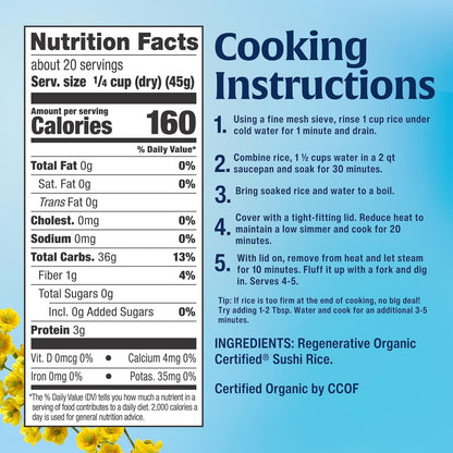 Lundberg Organic Sushi Rice – Pantry-Friendly 2 lb Resealable Bag for the Modern Home Cook