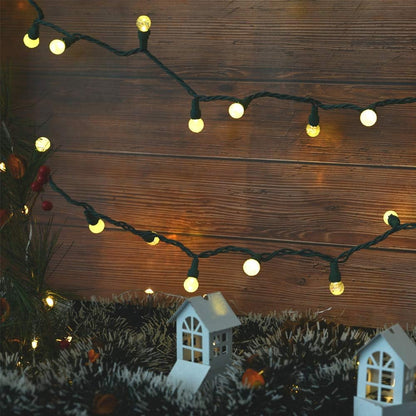 LYCKLIG Globe String Lights – Aesthetic Indoor Decor with Crystal and Snow Frost Bulbs, 19Ft Plug-in for Bedroom and Living Space