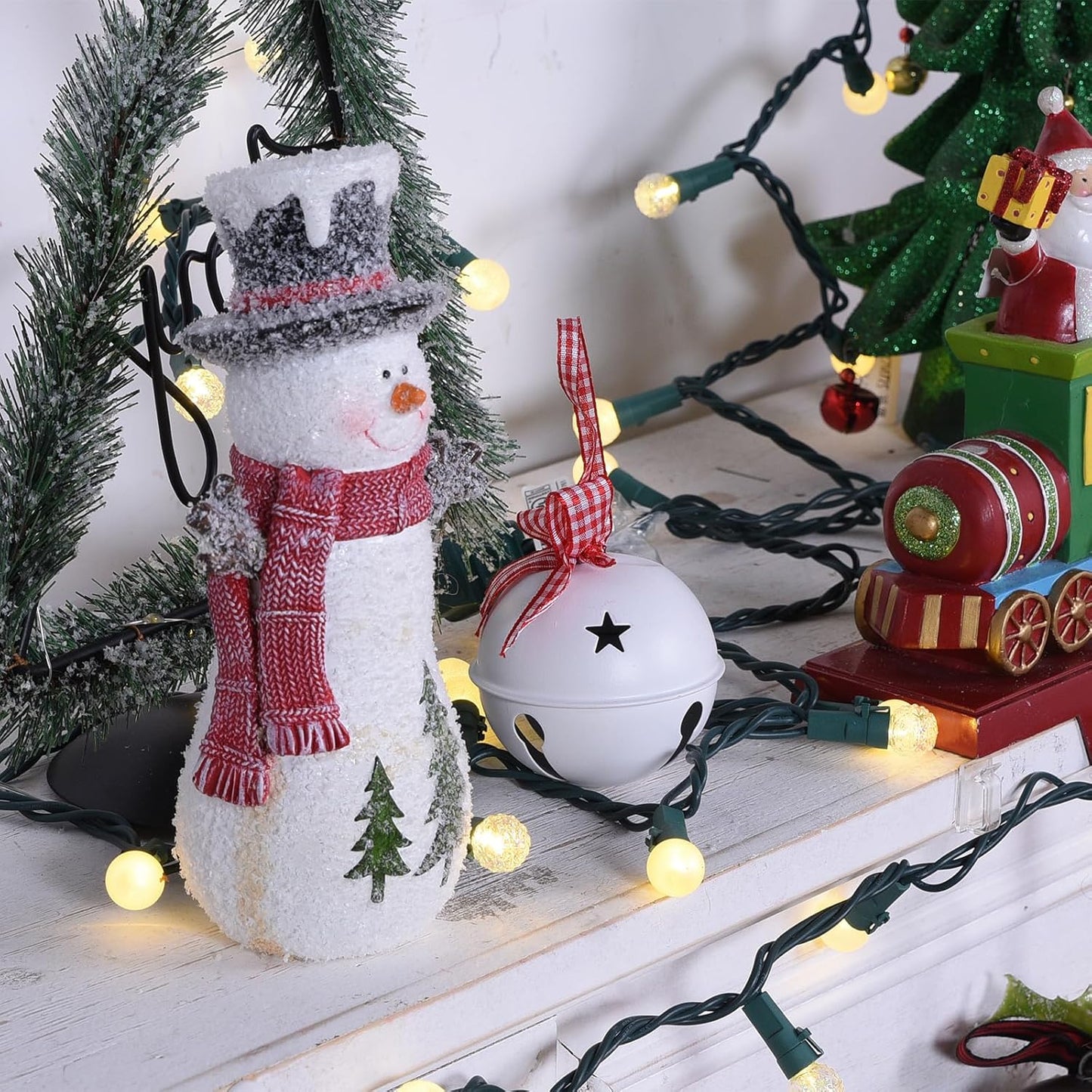 LYCKLIG Globe String Lights – Aesthetic Indoor Decor with Crystal and Snow Frost Bulbs, 19Ft Plug-in for Bedroom and Living Space