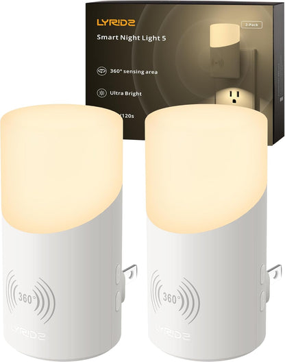 Lyridz Dimmable Motion Night Light – 1-150 Lumens of Warm Ambient Glow for Stylish Hallway and Stairway Lighting