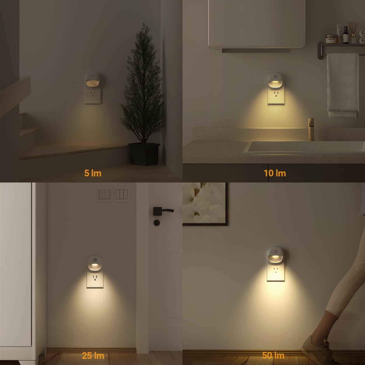 Lyridz Dimmable Night Light – Practical Birthday Gift for Mom and Grandparents, Motion Activated Warm Glow
