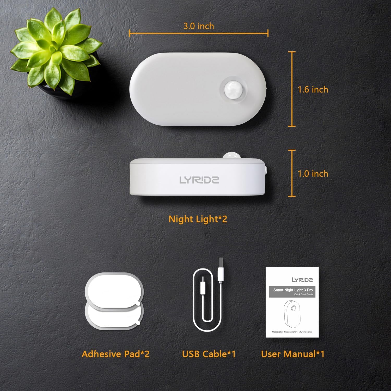 Lyridz Stick On Motion Night Light for Living Room and Entryway, Designer Friendly Cordless Lamp with Soft Ambient Glow