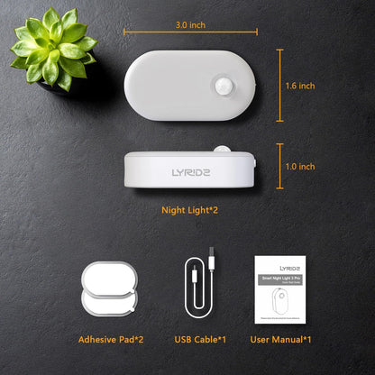 Lyridz Stick On Motion Night Light for Living Room and Entryway, Designer Friendly Cordless Lamp with Soft Ambient Glow