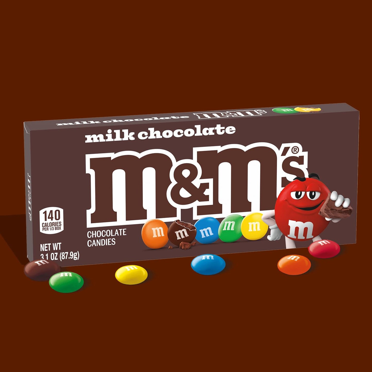 M&M'S Milk Chocolate Theater Box – Kid-Friendly Portion Control Snack for Lunchboxes and Birthday Parties, 12 Pack