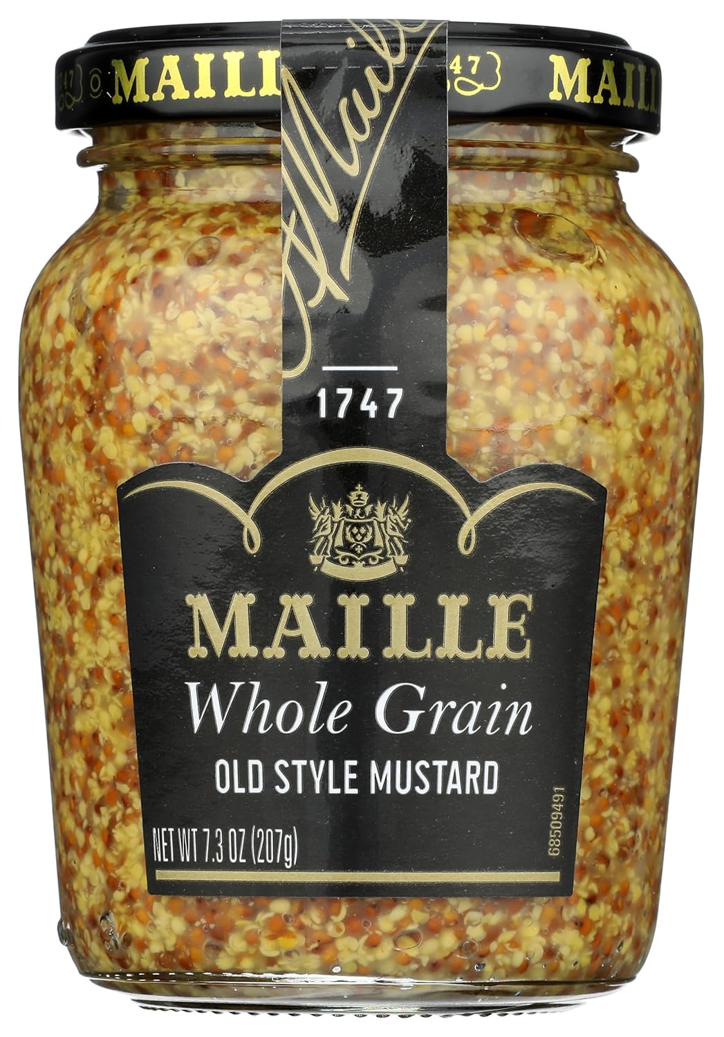 made with crisp whole mustard seeds visible in the jar