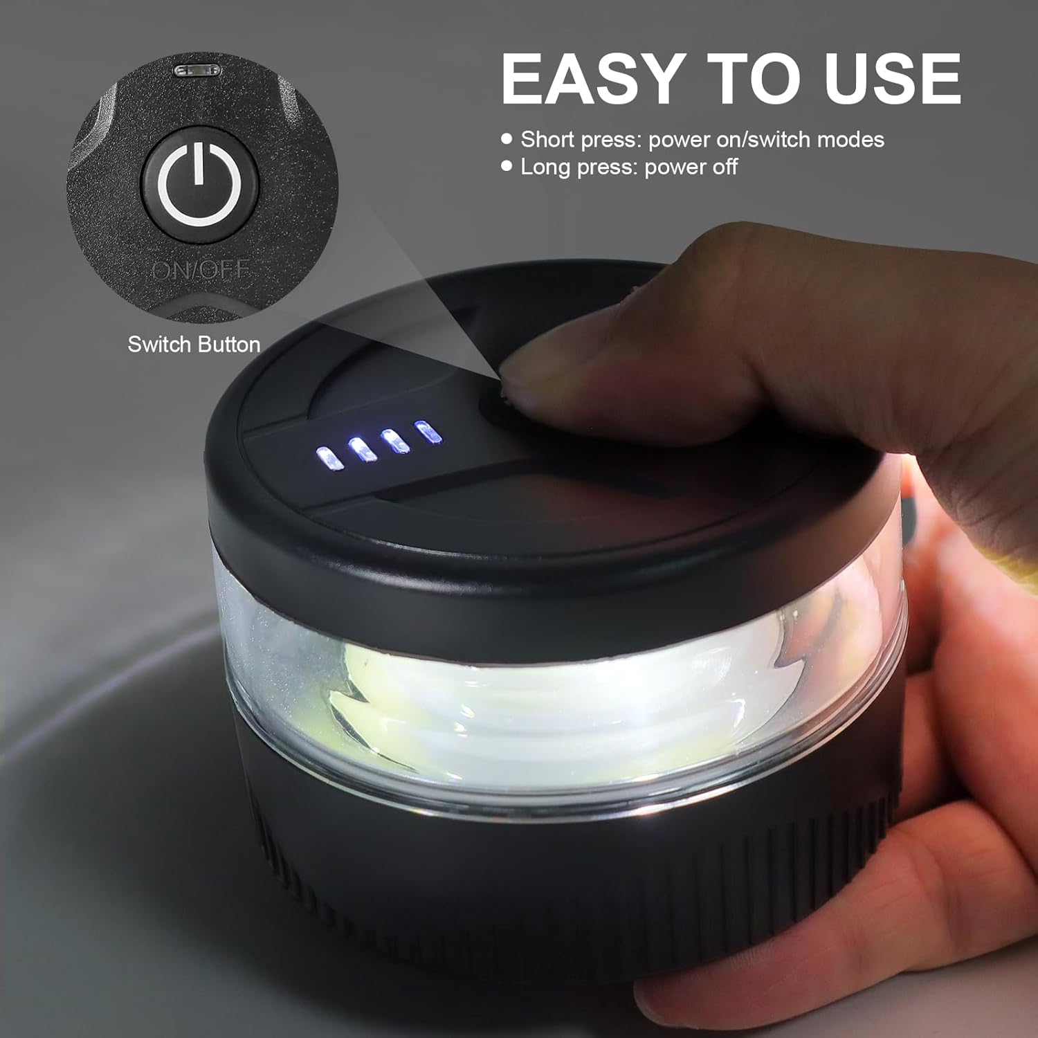 Magnetic Wireless Beacon Light, Portable USB-C Strobe for Construction Sites and Farm Fields, Magnetic Mount IP67