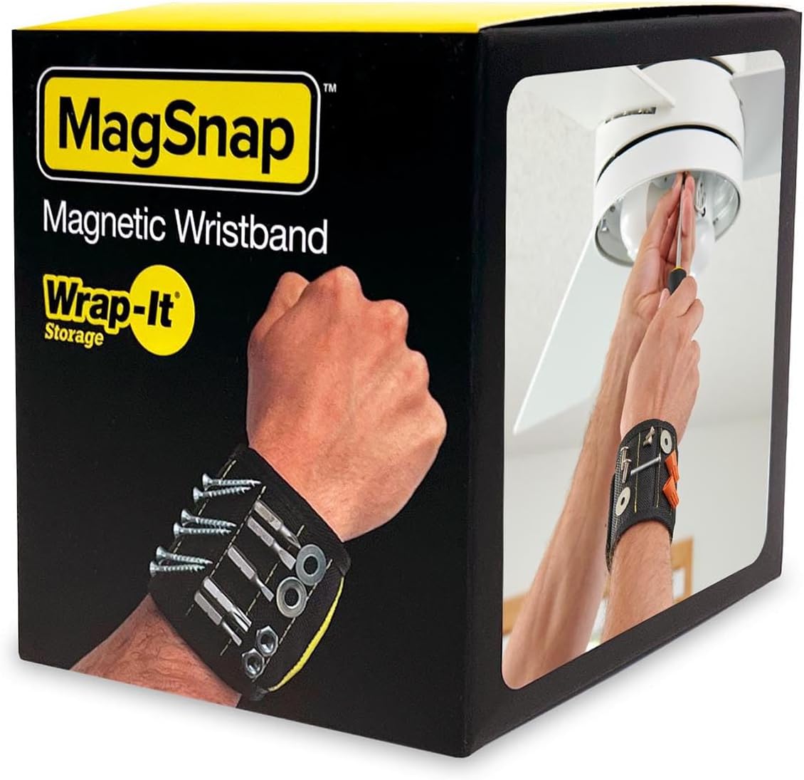 MagSnap Magnetic Wristband by Wrap-It Storage - Woodworking Assistant for Carpenters, Holds Nails While Framing and Drywall Work