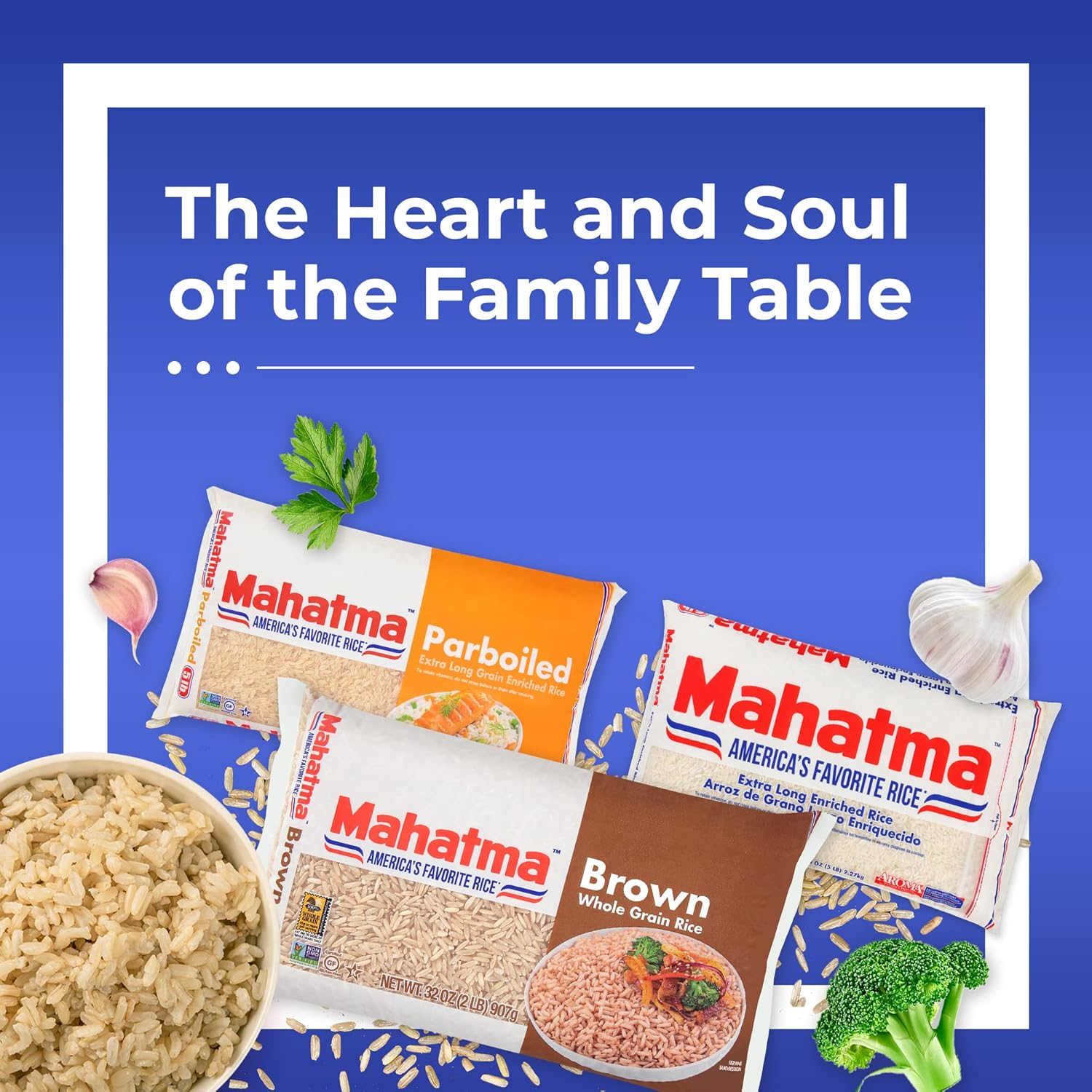 Mahatma Brown Rice Bulk 2 lb for Wholesome Family Meals, Quick Microwave Side for Busy Weeknights