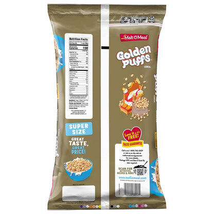 Malt-O-Meal Golden Puffs Sweetened Puffed Wheat Cereal – Holiday Hostess Gift for Busy Parents, 32 oz Family Size