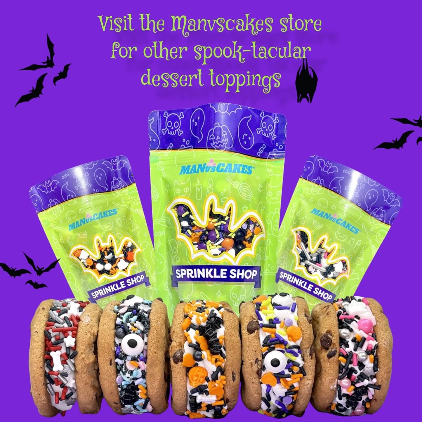 Manvscakes Halloween Sprinkles - Family Kitchen Halloween Cupcake and Cookie Toppings for School Parties, 8oz