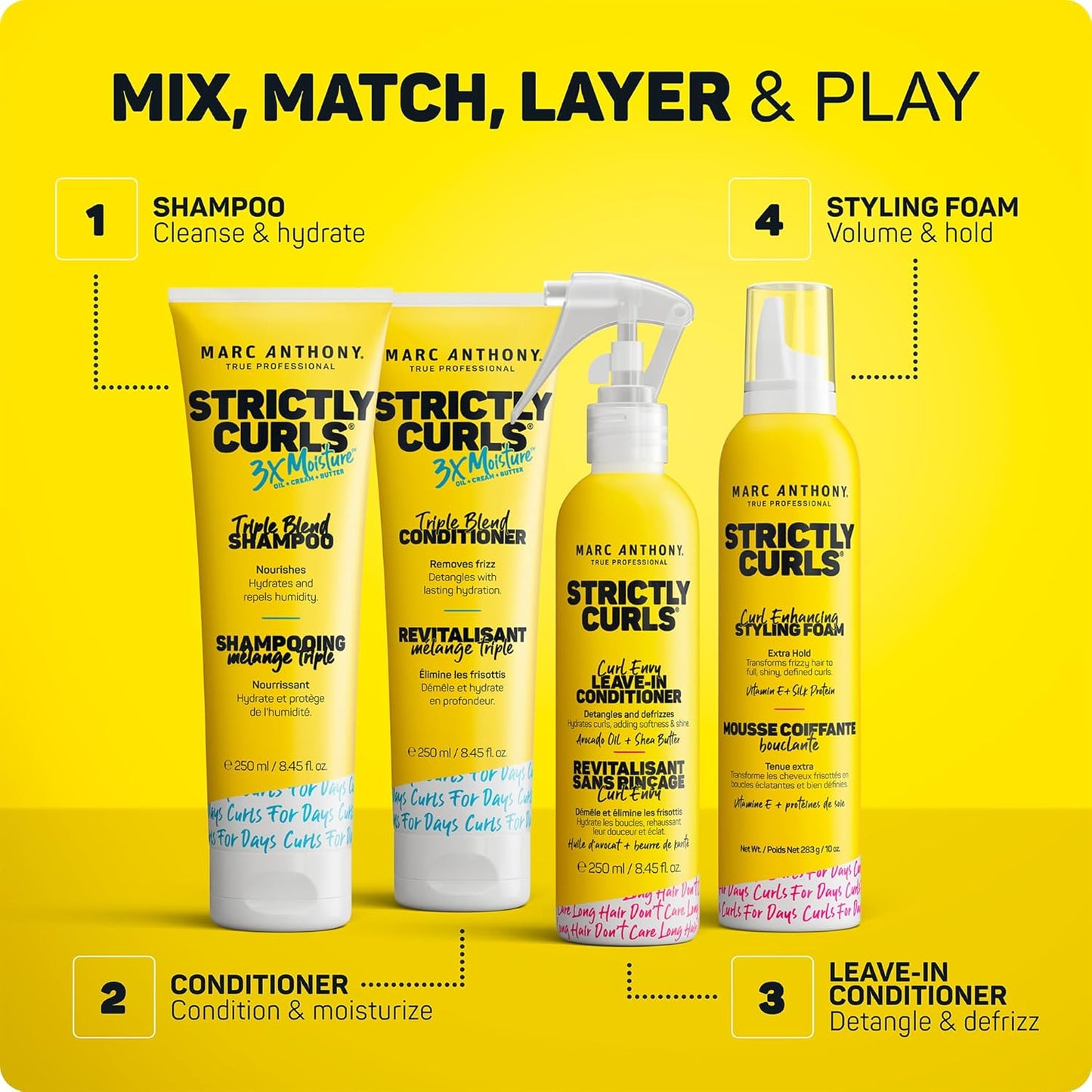 Marc Anthony Strictly Curls Styling Foam – Tween and Teen Hair Care, Soft Hold Curl Foam with Silk Amino Acids