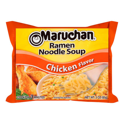 Maruchan Ramen Chicken, Instant Ramen Noodles Kid-Friendly Pantry Pack, No Refrigeration Needed with Familiar Comfort Flavors (24 Count)