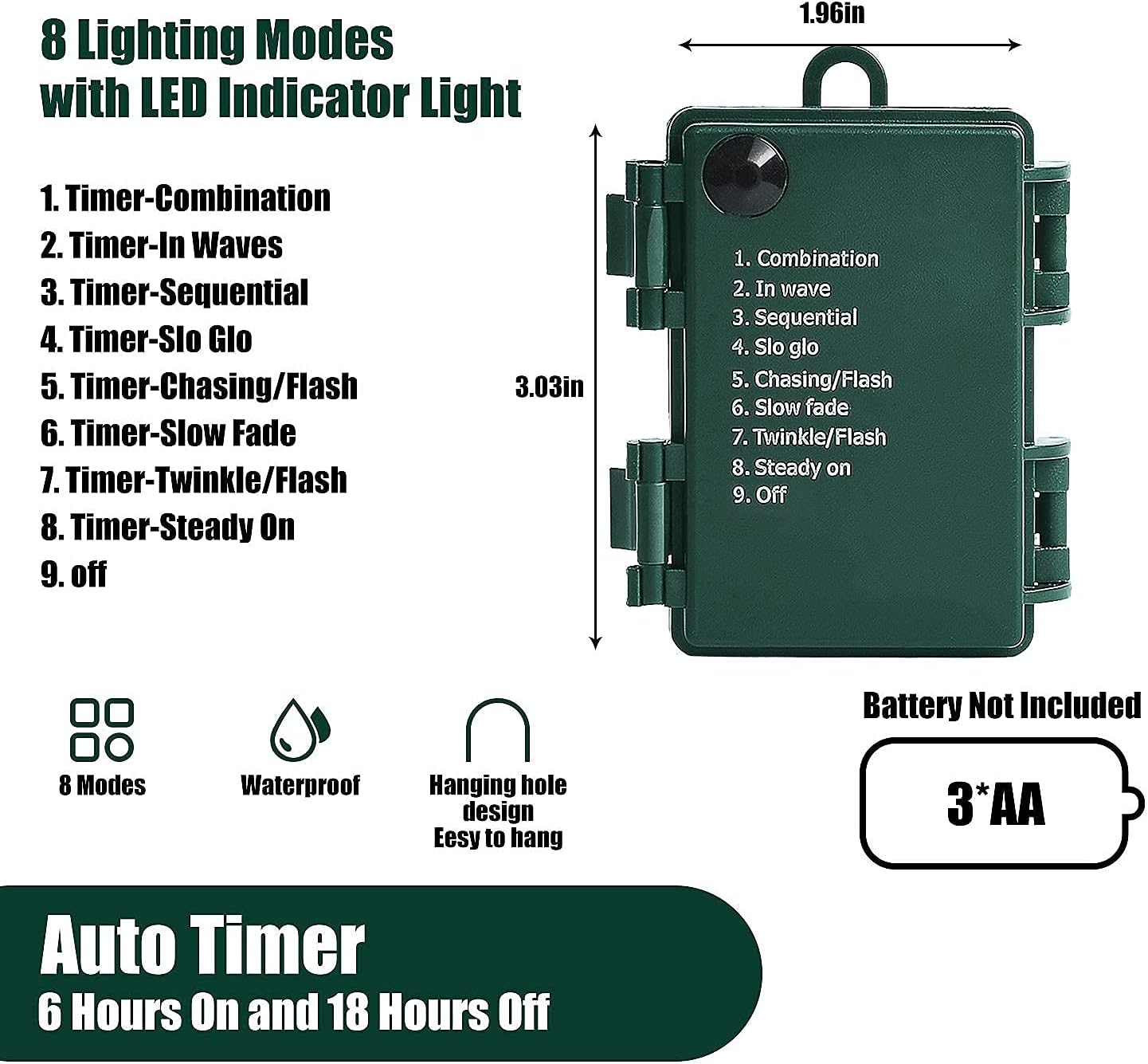 MASHANG Simple LED Lights – One-Touch 8 Modes with No App, No Hub, and No Extra Cords Required