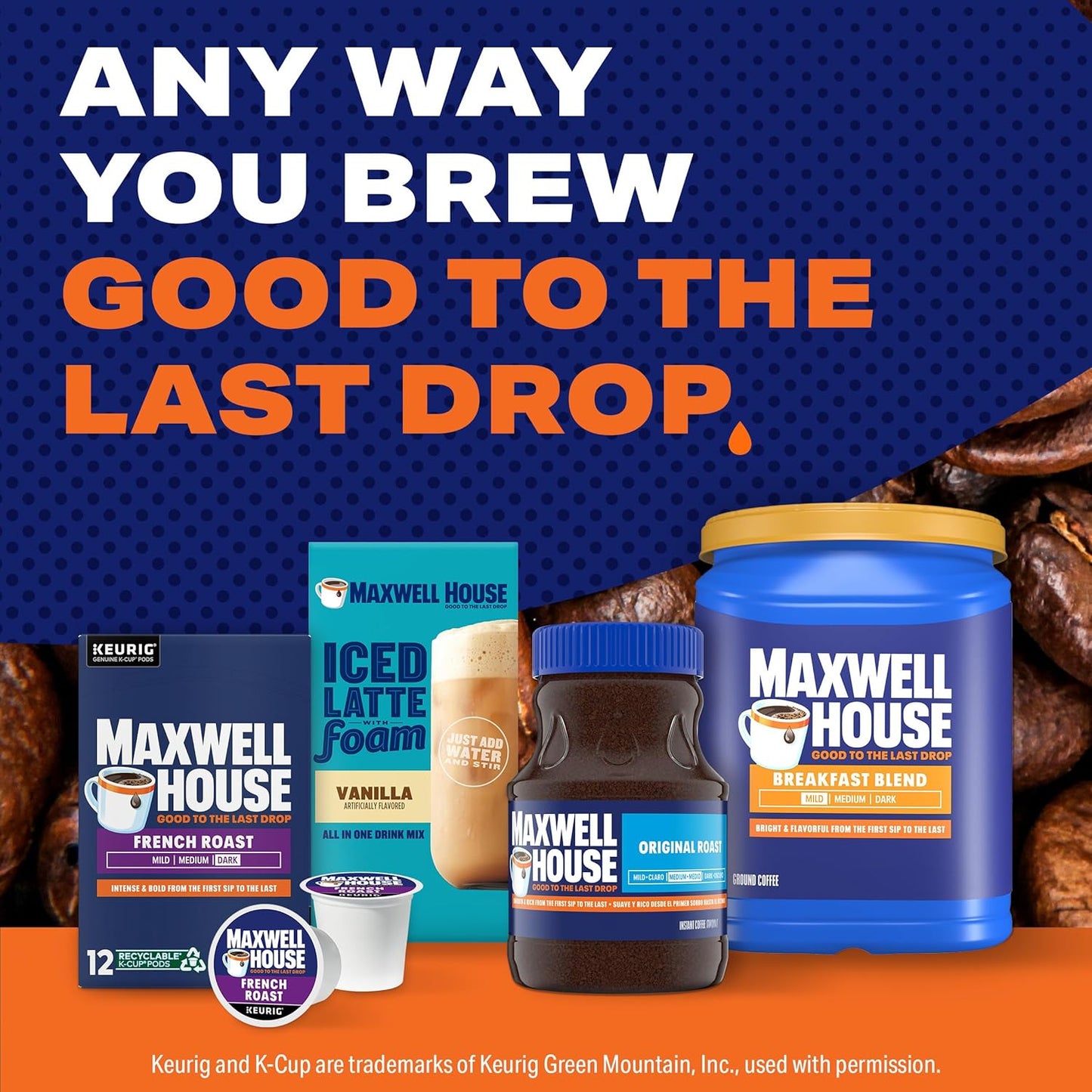 Maxwell House Breakfast Blend Mild Roast Ground Coffee, 38.8 oz Canister – Workplace Conference Room Supply for Meetings and Long Workdays