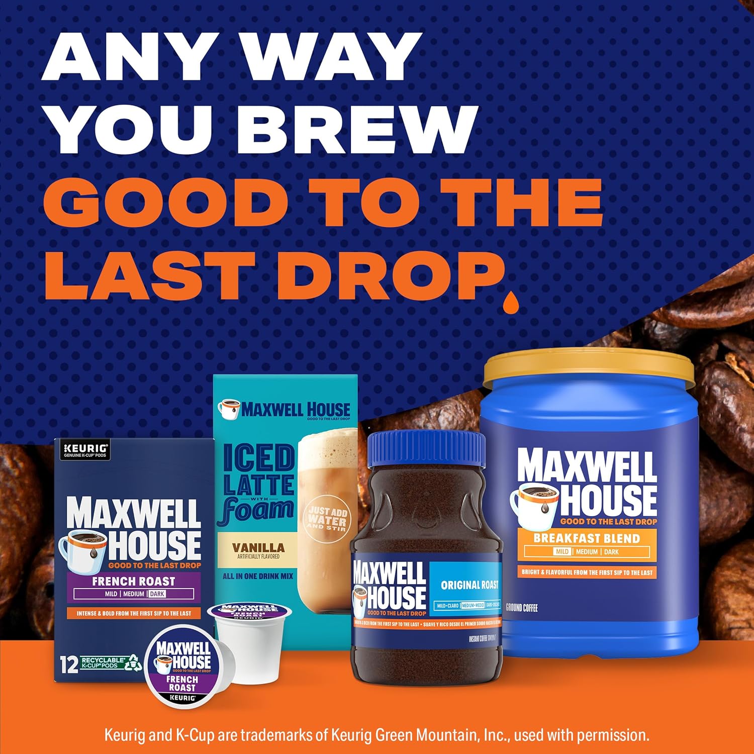 Maxwell House Breakfast Blend Mild Roast Ground Coffee, 38.8 oz Canister – Workplace Conference Room Supply for Meetings and Long Workdays