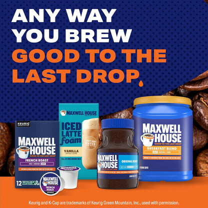 Maxwell House Breakfast Blend Mild Roast Ground Coffee, 38.8 oz Canister – Workplace Conference Room Supply for Meetings and Long Workdays