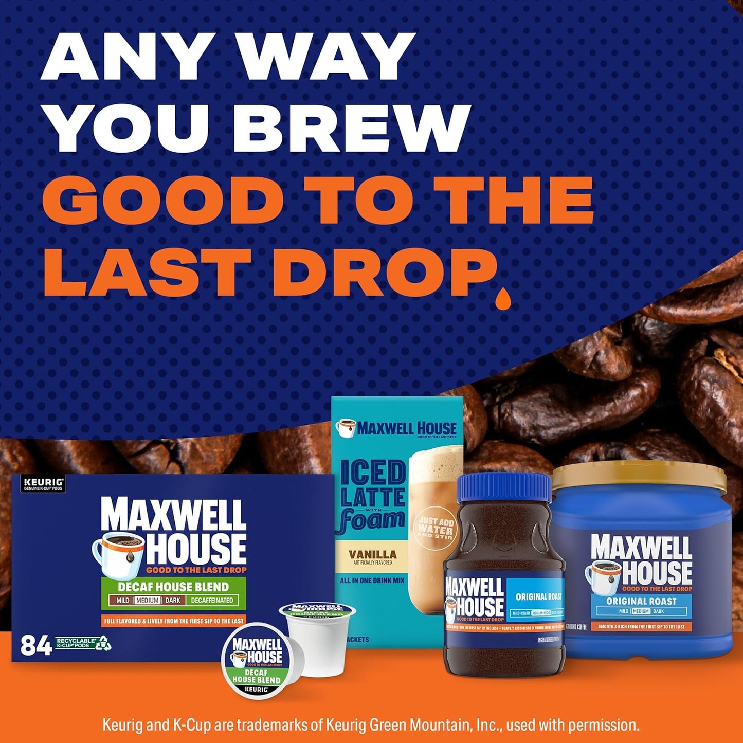 Maxwell House Decaf House Blend K-Cup Pods – Study Session Coffee That Won't Crash Your Concentration, 84 ct