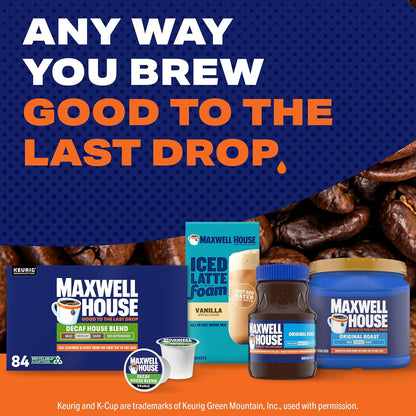 Maxwell House Decaf House Blend K-Cup Pods – Study Session Coffee That Won't Crash Your Concentration, 84 ct
