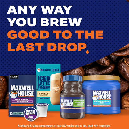 Maxwell House Half Caffeine Medium Roast – Balanced Daily Coffee for Adults Moderating Their Caffeine Intake