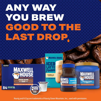Maxwell House House Blend Medium Roast K-Cup Pods for Effortless Single-Serve Brewing, 84 ct