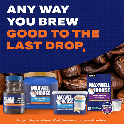 Maxwell House Instant French Vanilla Cafe Beverage Mix – Everyday French Vanilla Coffee for the Home, Familiar 130-Year Brand Taste