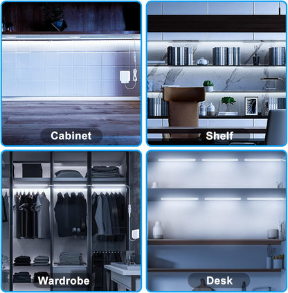 Maylit 12 Inch Ultra Thin Cabinet Lighting – Birthday Gift for Mom and Dad, Touch Dimmer Under Counter LED for Easy Upgrade