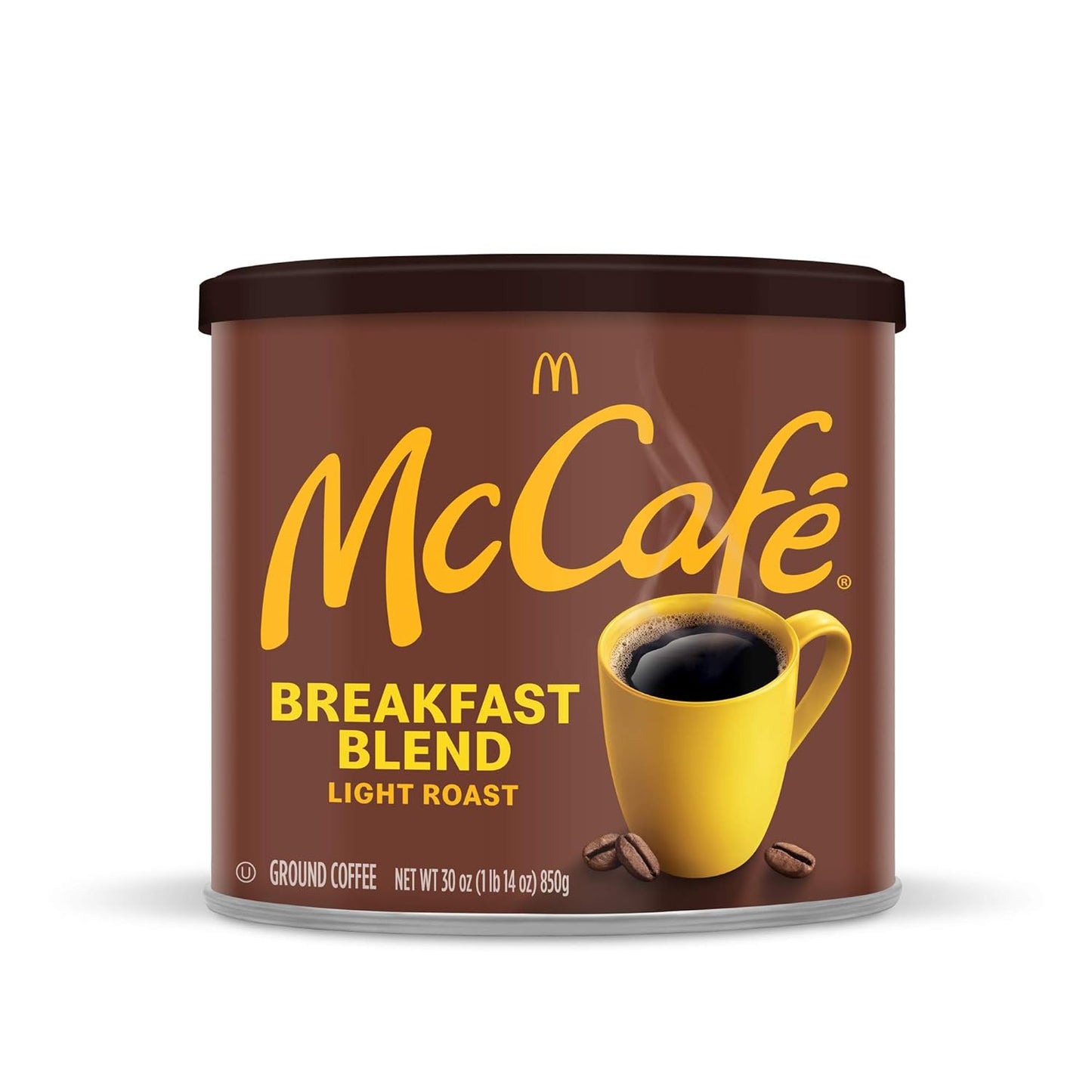 McCafe Breakfast Blend Light Roast Ground Coffee, 30 oz Canister – Easy Holiday Gift for Coworkers and Friends