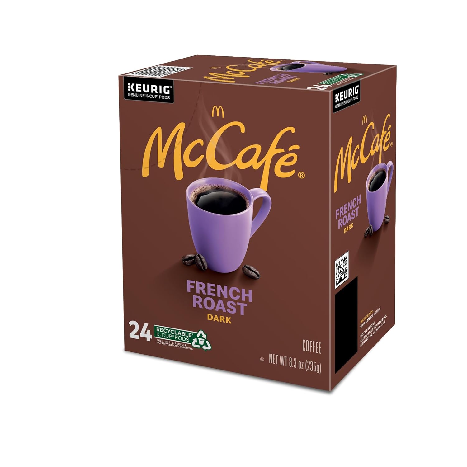 McCafe French Roast K-Cup Pods Holiday Gift for Coffee Lover, Bulk Dark Roast Coffee for Family Stocking Stuffer