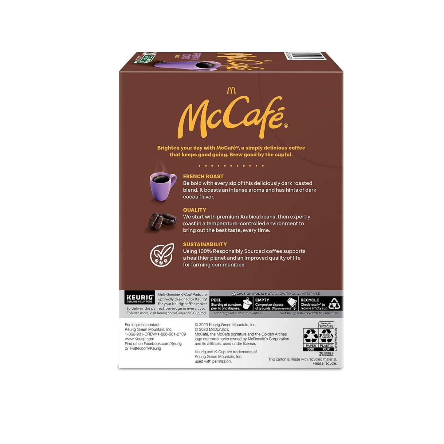 McCafe French Roast K-Cup Pods Holiday Gift for Coffee Lover, Bulk Dark Roast Coffee for Family Stocking Stuffer