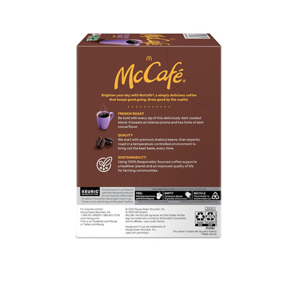 McCafe French Roast K-Cup Pods Holiday Gift for Coffee Lover, Bulk Dark Roast Coffee for Family Stocking Stuffer
