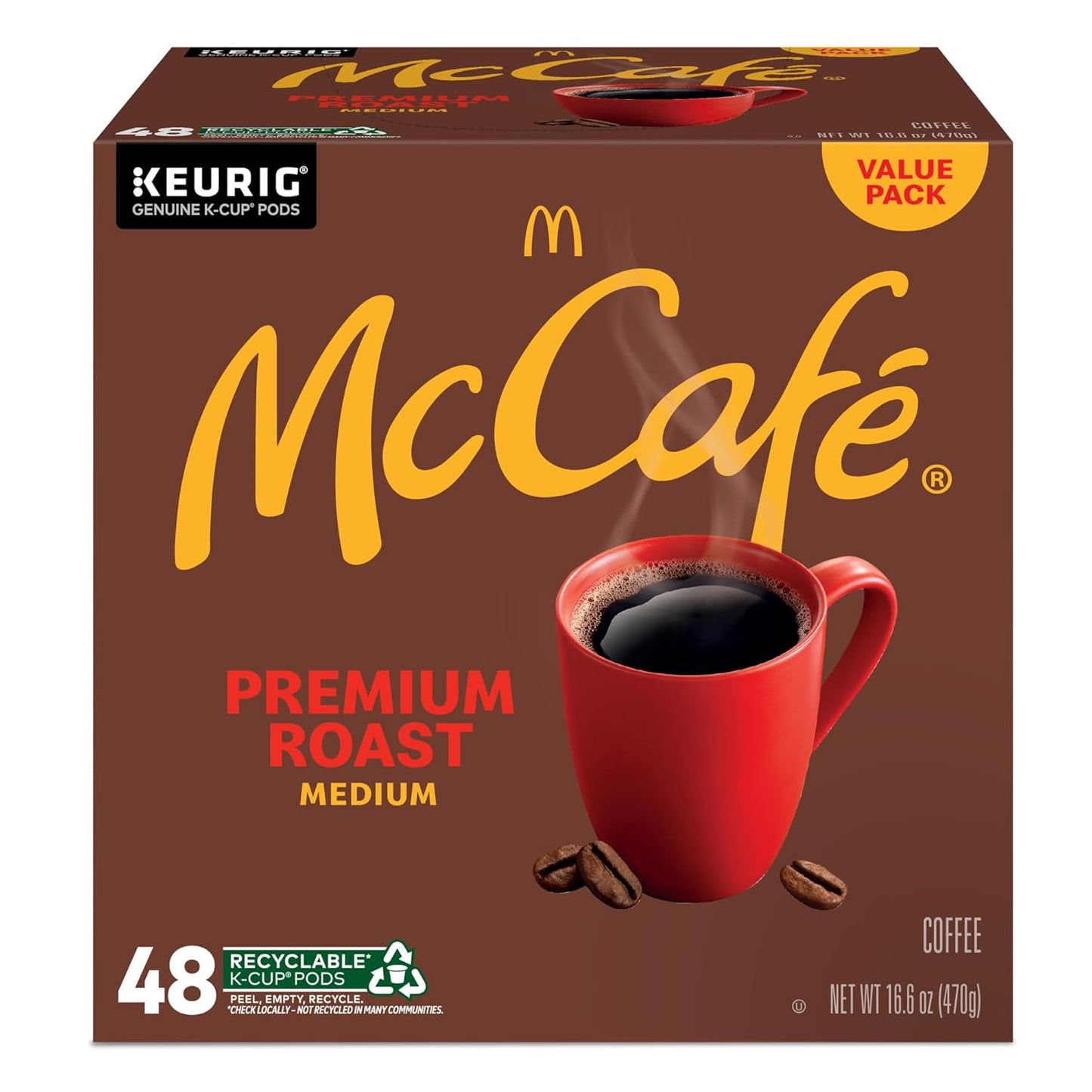 McCafé Premium Roast Coffee Pods – Bitterness-Free Daily Brew, 48 Count Keurig Compatible K-Cups for Balanced Lifestyle
