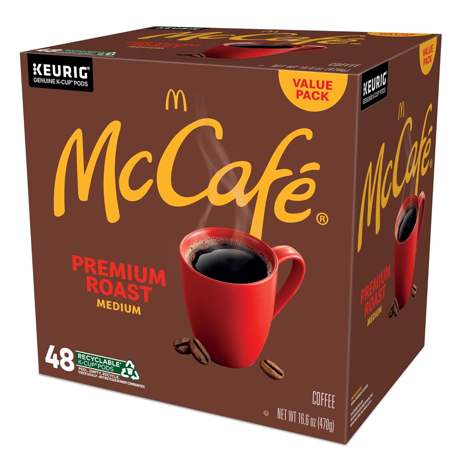 McCafé Premium Roast Coffee Pods – Bitterness-Free Daily Brew, 48 Count Keurig Compatible K-Cups for Balanced Lifestyle