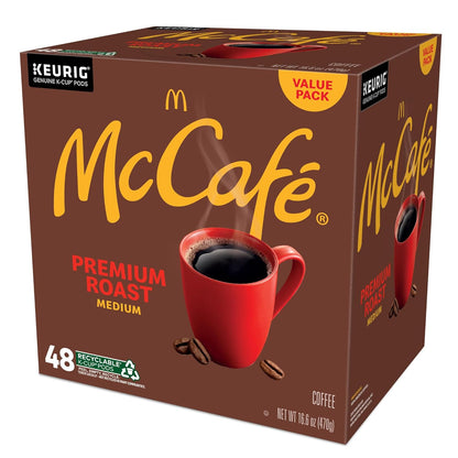 McCafé Premium Roast Coffee Pods – Bitterness-Free Daily Brew, 48 Count Keurig Compatible K-Cups for Balanced Lifestyle