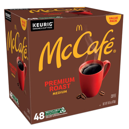 McCafé Premium Roast Coffee Pods – Bitterness-Free Daily Brew, 48 Count Keurig Compatible K-Cups for Balanced Lifestyle